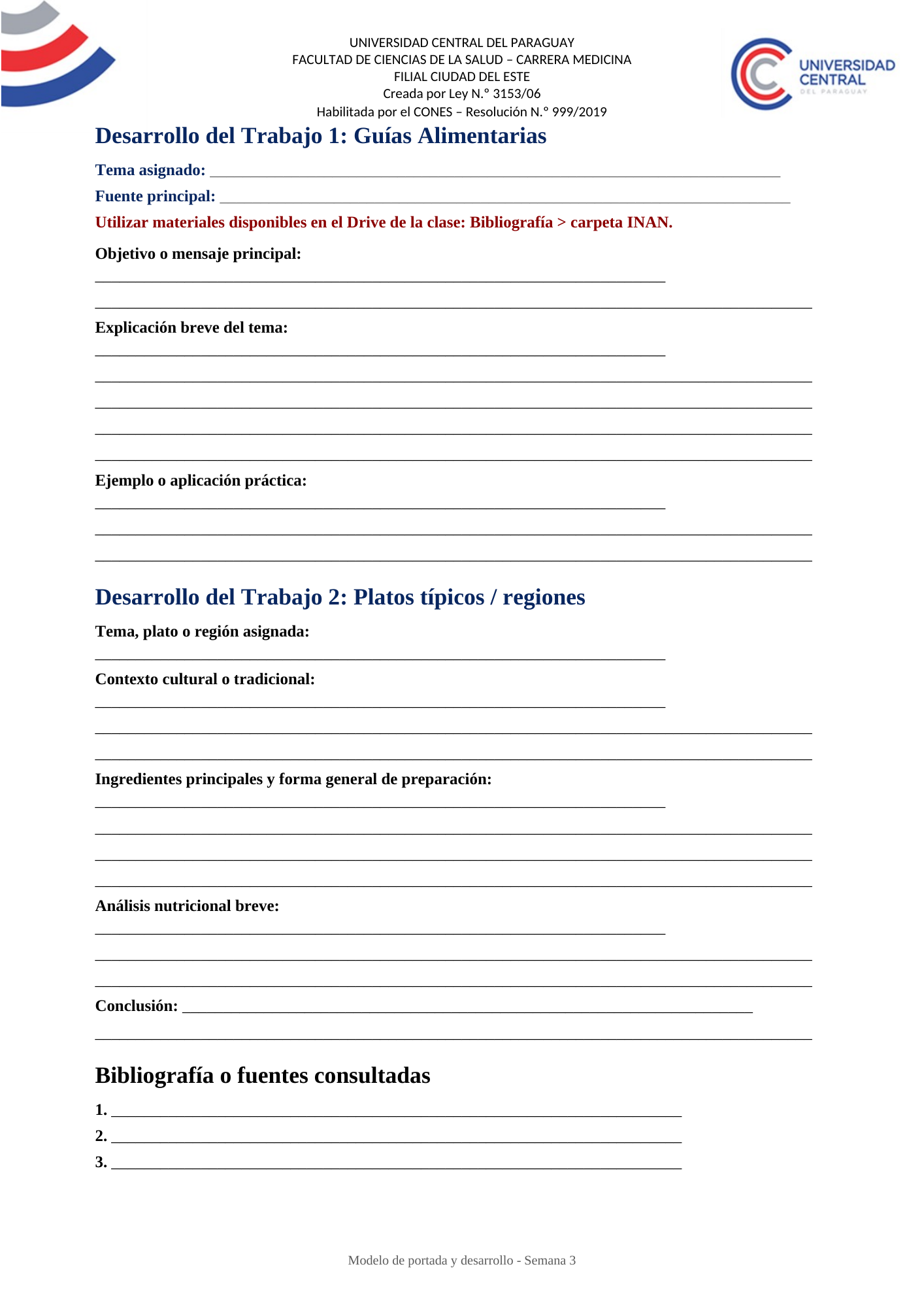 Ejemplo del desarrollo del trabajo